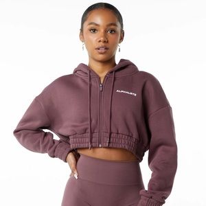 alphalete classic capital full-zip crop jacket